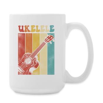 Hawaiian Ukulele Uke Retro Vintage - Große Tasse 440 ml - Weiß - Rechts