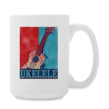 Hawaiian Ukulele Uke Retro Vintage - Große Tasse 440 ml - Weiß - Rechts