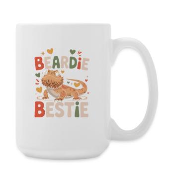 My Beardie Is My Bestie Funny Bearded Dragon - Large Mug 440 ml - white - Right