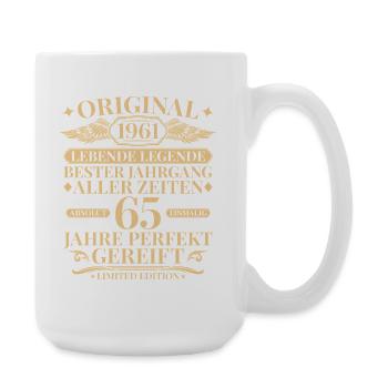 Born in 1961 Year of manufacture Legend 65th birthday - Large Mug 440 ml - white - Right