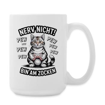 Nerve Not I'm Gambling Gamer Cat Design - Large Mug 440 ml - white - Right