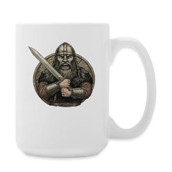 Wikinger Viking Legende Seemann Odin Rabe Kämpfer - Große Tasse 440 ml - Weiß - Rechts