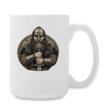 Wikinger Viking Legende Seemann Odin Rabe Kämpfer - Große Tasse 440 ml - Weiß - Rechts