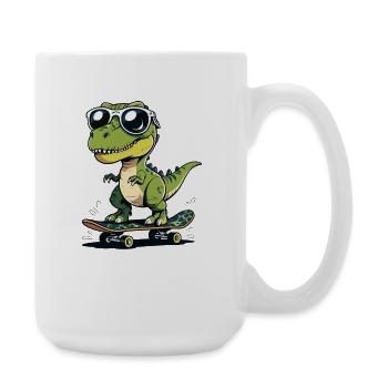Skater alligator with sunglasses - Large Mug 440 ml - white - Right