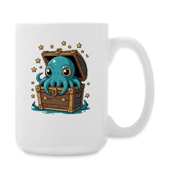 Octopus in the Treasure of the Stars - Large Mug 440 ml - white - Right