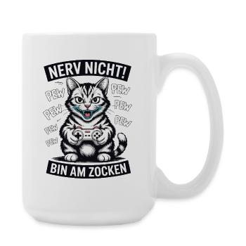 Nerve Not I'm Gambling Gamer Cat Design - Large Mug 440 ml - white - Right