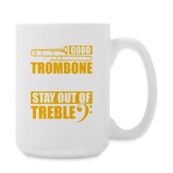 Out of treble trombone trombone player trombonist - Large Mug 440 ml - white - Right
