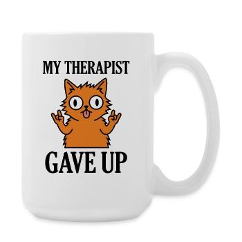 Mon thérapeute a abandonné le mème drôle de chat - Grande tasse 440 ml - blanc - Droite