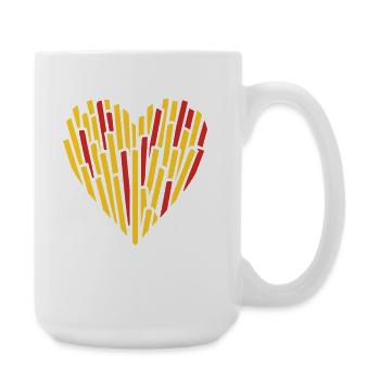 Belgisches Pommesherz - Große Tasse 440 ml - Weiß - Rechts