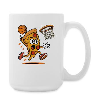 Pizza Slam Dunk Karikatur - Große Tasse 440 ml - Weiß - Rechts