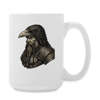 Wikinger Viking Legende Seemann Odin Rabe Kämpfer - Große Tasse 440 ml - Weiß - Rechts