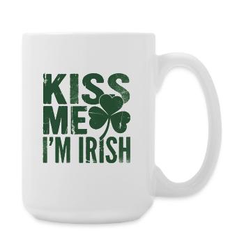 Embrasse-moi, je suis Irish Shamrock - Grande tasse 440 ml - blanc - Droite