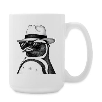 Pingouin avec chapeau et lunettes de soleil - Grande tasse 440 ml - blanc - Droite