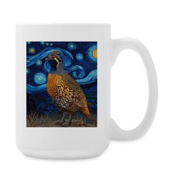 Quail Van Gogh - Large Mug 440 ml - white - Right
