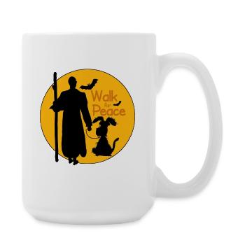 walk for peace spruch - Große Tasse 440 ml - Weiß - Rechts