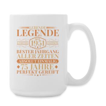 Year of manufacture Born in 1951 Unique 75th birthday - Large Mug 440 ml - white - Right