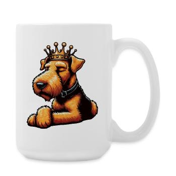 Airedale Terrier Airedales Airedaleliebhaber - Große Tasse 440 ml - Weiß - Rechts