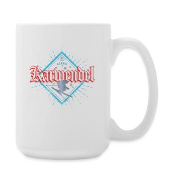 Karwendel Alpen Retro Skifahrer Après-Ski Souvenir - Große Tasse 440 ml - Weiß - Rechts