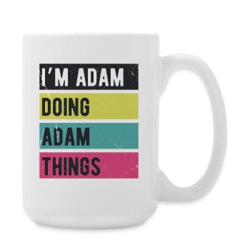 Je suis Adam qui fait des couleurs rétro d’Adam Things - Grande tasse 440 ml - blanc - Droite