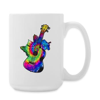 Ukulélé hawaïen Ukulélé Tie Dye - Grande tasse 440 ml - blanc - Droite