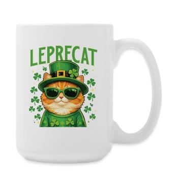 Leprecat St Patrick’s Irish Lucky Cat - Large Mug 440 ml - white - Right