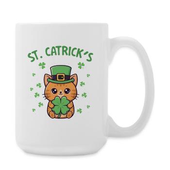 St. Catrick's Day irischer Katzenliebhaber - Große Tasse 440 ml - Weiß - Rechts