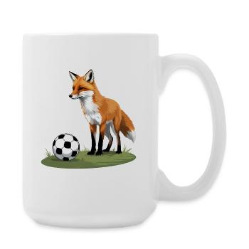 Fuchs im Fußballspiel - Große Tasse 440 ml - Weiß - Rechts