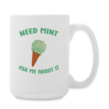Cornet gaufré à la crème fraîche Menthe italienne - Grande tasse 440 ml - blanc - Droite