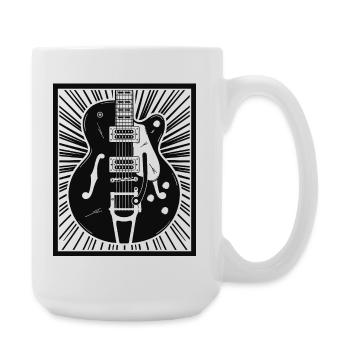 Art de l’affiche de la silhouette de la guitare - Grande tasse 440 ml - blanc - Droite