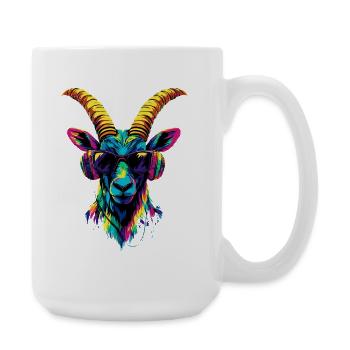 Steinbock Ziege Alpensteinbock Capricorn Ziegen - Große Tasse 440 ml - Weiß - Rechts