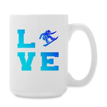 Œuvres d’art propres pour snowboard féminin - Grande tasse 440 ml - blanc - Droite