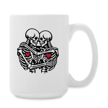 Je t’aime | La Saint-Valentin | Cœur d’amour squelette - Grande tasse 440 ml - blanc - Droite