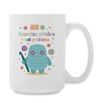 Compter les mailles sans problème Drôle d’amoureuse du crochet - Grande tasse 440 ml - blanc - Droite
