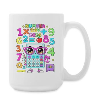Kawaii Calculator Classroom Theme - Large Mug 440 ml - white - Right
