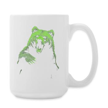 Grizzly Bear Hiking Camping Vintage Brown Bear - Large Mug 440 ml - white - Right