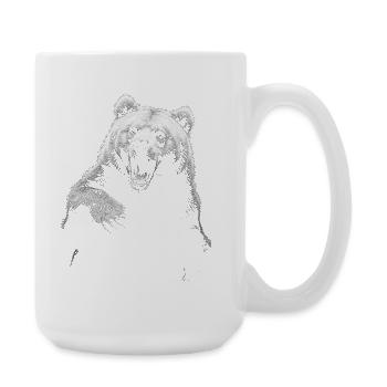 Grizzly Bear Hiking Camping Vintage Brown Bear - Large Mug 440 ml - white - Right