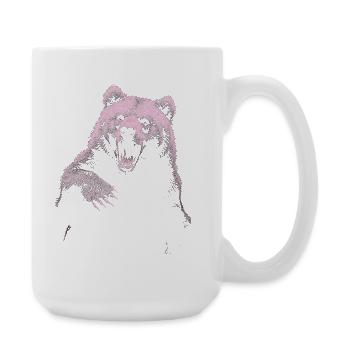 Grizzly Bear Hiking Camping Vintage Brown Bear - Large Mug 440 ml - white - Right
