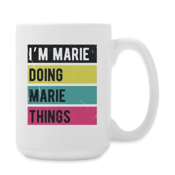 Ich bin Marie und mache Marie Things Retro Colors - Große Tasse 440 ml - Weiß - Rechts