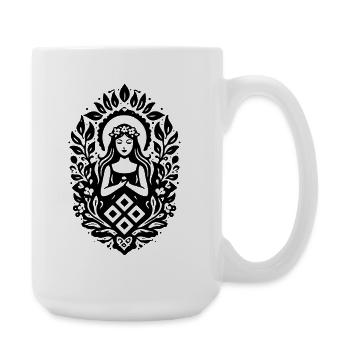 Mokosh-Minimal-Slawische Göttinnen-Symbol - Große Tasse 440 ml - Weiß - Rechts