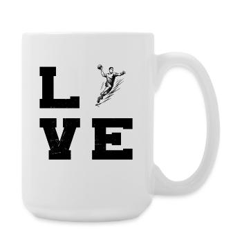 Handball Fans aufgepasst schlichtes Statement für - Große Tasse 440 ml - Weiß - Rechts