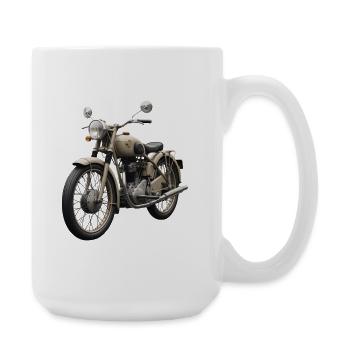 Vintage Beige Motorcycle Retro - Large Mug 440 ml - white - Right