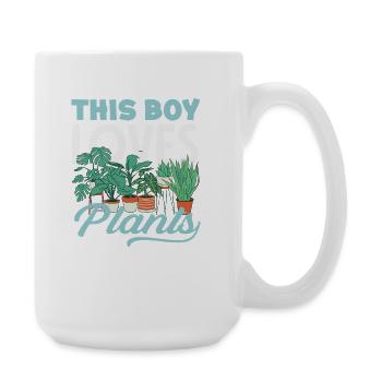 Ce garçon adore les plantes Amoureux des plantes - Grande tasse 440 ml - blanc - Droite