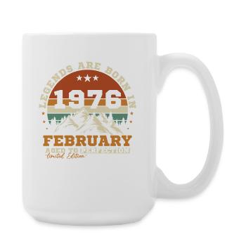 Février 1976 Vintage Retro Cadeau d'anniversaire - Grande tasse 440 ml - blanc - Droite