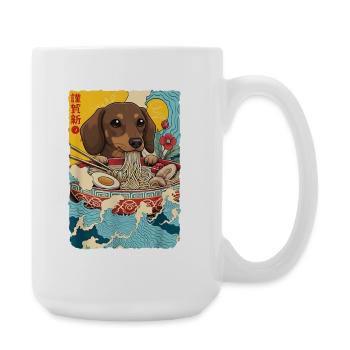 Japanische Ramen Dackel Nudelschale Anime Otaku - Große Tasse 440 ml - Weiß - Rechts