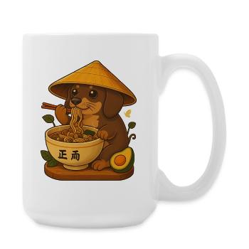 Japanische Ramen Dackel Nudelschale Anime Otaku - Große Tasse 440 ml - Weiß - Rechts