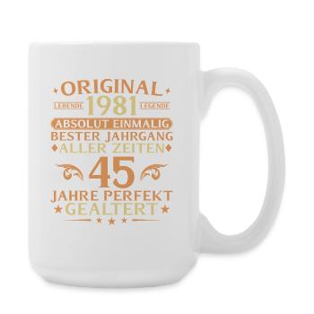 45 years perfectly aged vintage 1981 - Large Mug 440 ml - white - Right