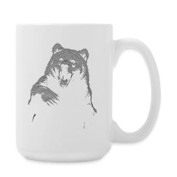 Grizzly Bear Hiking Camping Vintage Brown Bear - Large Mug 440 ml - white - Right