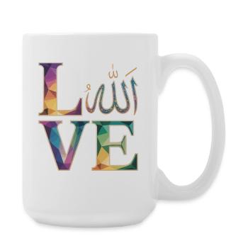 Allah Love Mosaic Geometric Art - Large Mug 440 ml - white - Right