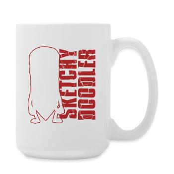 Dessin de gribouillis esquissé - Grande tasse 440 ml - blanc - Droite