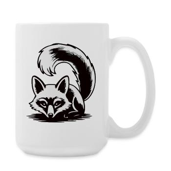 Lunar Fox Silhouette - Large Mug 440 ml - white - Right